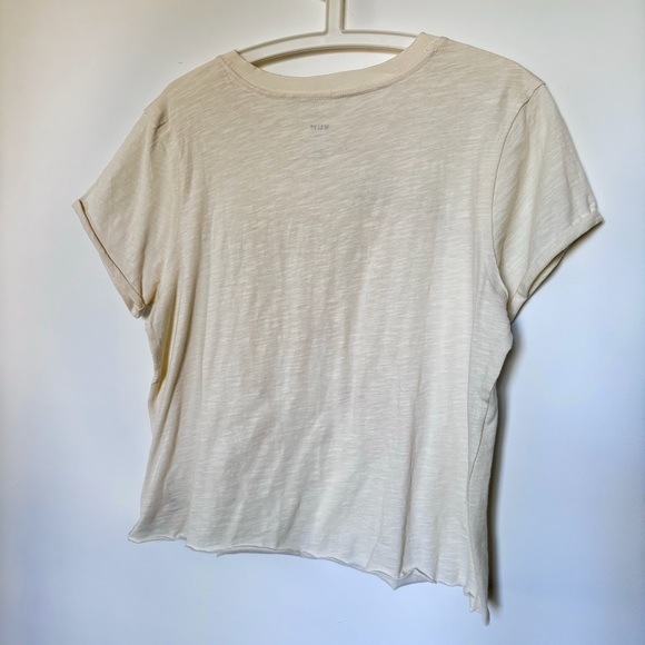 MAEVE NWOT Cream Short Sleeve Graphic Tee - Picture 5 of 9